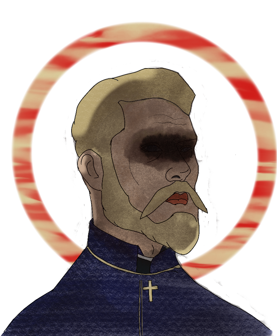 Sprite of a priest with eyes covered